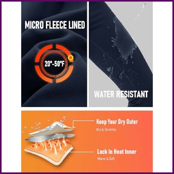 Fleece Lined Waterproof Flare Leggings High Waist Bootcut Winter Pants - Picture 4 of 8